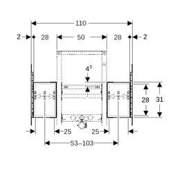 Geberit Duofix Montageplatte für Waschtisch, Nennbreite 105cm, für Trockenbau, mit U... GEBERIT-111954001 4025410948380 (Abb. 1)