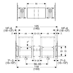 Geberit Duofix Montageplatte für Waschtisch mit Unterschrank, zwei Auslaufarmaturen,... GEBERIT-111056001 4025410948199 (Abb. 1)