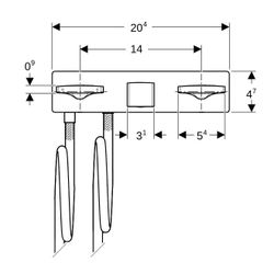Geberit ONE Waschtischarmatur eckiges Design, Wandmontage Länge 18cm Zweigriffmische... GEBERIT-116463211 4025410906601 (Abb. 1)