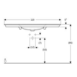 Geberit ONE Möbelwaschtisch Abgang vertikal, Breite 120cm, Tiefe 48cm, ohne Hahnloch... GEBERIT-505011015 4025410953605 (Abb. 1)