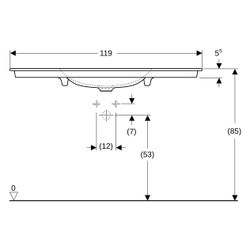 Geberit ONE Möbelwaschtisch Abgang vertikal, Breite 120cm, Tiefe 48cm, Hahnloch mitt... GEBERIT-505010015 4025410953551 (Abb. 1)