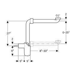 Geberit Tauchrohrgeruchsverschluss für Waschbecken, Raumsparmodell, Abgang horizonta... GEBERIT-151117111 4025416499572 (Abb. 1)