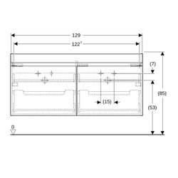 Geberit Renova Plan Unterschrank für Doppelmöbelwaschtisch 2 Schubladen, 2 Innensch.... GEBERIT-501939001 4025410524904 (Abb. 1)