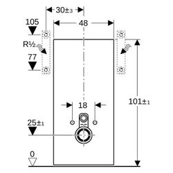 Geberit Monolith Sanitärmodul für Wand-WC, Höhe 101cm, Frontverkleidung aus Steinzeu... GEBERIT-131022JV5 4025410954633 (Abb. 1)