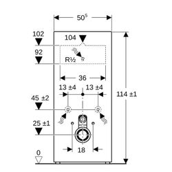 Geberit Monolith Sanitärmodul für Wand-WC, Höhe 114cm, Frontverkleidung aus Steinzeu... GEBERIT-131031005 4025410519122 (Abb. 1)