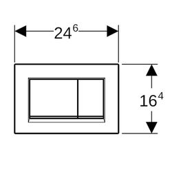 Geberit Sigma 20 (ex Sigma 30) Drückerplatte mit 2-Mengen-Spülung, Mattschwarz lacki... GEBERIT-115883141 4025416709176 (Abb. 1)