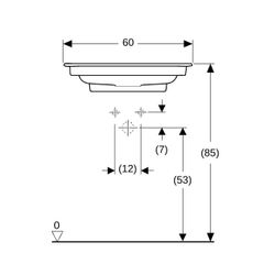 Geberit ONE Möbelwaschtisch Abgang horizontal, B 60cm T 48cm ohne Hahnloch, ohne Übe... GEBERIT-505001001 4025410593528 (Abb. 1)