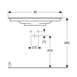 Geberit ONE Möbelwaschtisch Abgang horizontal, B 90cm T 48cm Hahnloch mittig, ohne Ü... GEBERIT-505006001 4025410593573 (Abb. 1)
