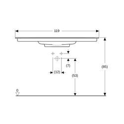 Geberit ONE Möbelwaschtisch Abgang horizontal, B 120cm T 48cm ohne Hahnloch, ohne Üb... GEBERIT-505016001 4025410593740 (Abb. 1)