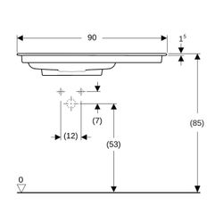 Geberit ONE Möbelwaschtisch Abgang horizontal Ablagefläche rechts 90x48cm HL links o... GEBERIT-505007001 4025410593580 (Abb. 1)