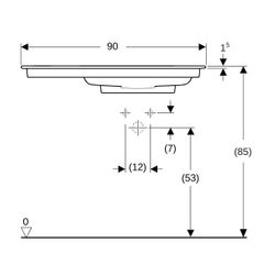 Geberit ONE Möbelwaschtisch Abgang horizontal Ablagefl. links 90x48cm o. ohne Hahnlo... GEBERIT-505013001 4025410593719 (Abb. 1)