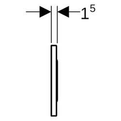 Geberit Sigma10 WC-Steuerung elektronisch Batterie, 2-Mengen, Edelstahl gebürstet/po... GEBERIT-115908SN6 4025410531193 (Abb. 1)