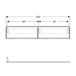 Geberit ONE Unterschrank für Waschtisch, 2 Schubladen, Breite Waschtisch 135cm, H 26... GEBERIT-505076004 4025410630353 (Abb. 1)