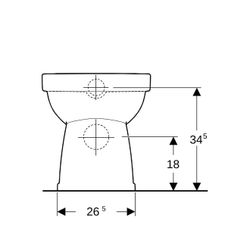 Geberit Renova Stand-WC Flachspüler, Abgang horizontal, Rimfree Tiefe 47cm, Weiß/Ker... GEBERIT-501984008 4025410605047 (Abb. 1)