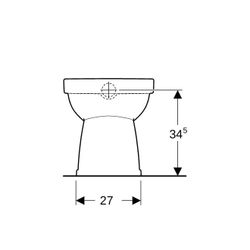Geberit Renova Stand-WC Flachspüler, Abgang vertikal, Rimfree Tiefe 47cm, Weiß/KeraT... GEBERIT-501985008 4025410605085 (Abb. 1)