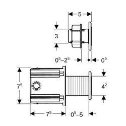 Geberit WC-Steuerung elektronisch Batterie, 2-M, mit Typ 10 IR-Taster Mattschwarz, f... GEBERIT-115937146 4025410058478 (Abb. 1)