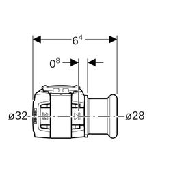 Geberit FlowFit Übergang auf Mapress, mit Pressmuffe, d 32mm, d1 28mm, Edelstahl 1.4... GEBERIT-620336001 4025410631473 (Abb. 1)