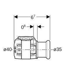 Geberit FlowFit Übergang auf Mapress, mit Pressmuffe, d 40mm, d1 35mm, Edelstahl 1.4... GEBERIT-620337001 4025410631497 (Abb. 1)