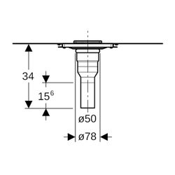 Geberit Duschbodenablauf stockwerksdurchdringend Außendurchmesser 50mm... GEBERIT-154053001 4025416535348 (Abb. 1)