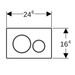 Geberit Sigma 20 Drückerplatte mit 2-Mengen-Spülung, Hochglanz verchromt, Mattverchr... GEBERIT-115882KH1 4025416544555 (Abb. 1)