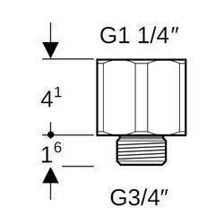 Geberit Adapter Rohrgewinde G 3/4", Rohrgewinde G 1 1/4", verzinkt... GEBERIT-362876261 4025410646187 (Abb. 1)