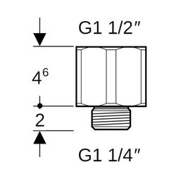 Geberit Adapter Rohrgewinde G 1 1/4", Rohrgewinde G 1 1/2", verzinkt... GEBERIT-362879261 4025410646217 (Abb. 1)