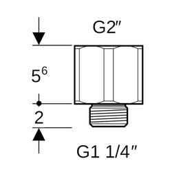 Geberit Adapter Rohrgewinde G 1 1/4", Rohrgewinde G 2", verzinkt... GEBERIT-362880261 4025410646224 (Abb. 1)