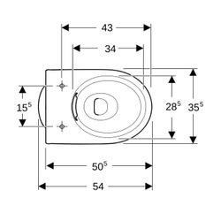 Geberit Renova Stand-WC Tiefspüler, Abgang vertikal, teilgeschlossene Form, Rimfree ... GEBERIT-500399012 4025410572998 (Abb. 1)