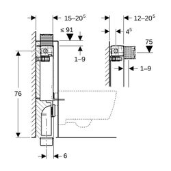 Geberit Kombifix Element für Wand-WC 82cm, mit Omega Unterputzspülkasten 12cm... GEBERIT-110000001 4025416301707 (Abb. 1)