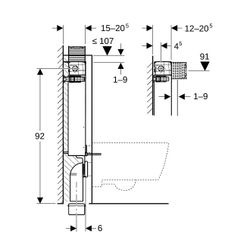 Geberit Kombifix Element für Wand-WC 98cm, mit Omega Unterputzspülkasten 12cm... GEBERIT-110010001 4025416301738 (Abb. 1)