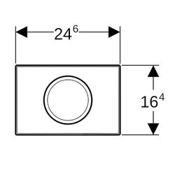 Geberit Delta 15 Drückerplatte für Spül-Stopp-Spülung, Mattverchromt... GEBERIT-115120465 4025410652850 (Abb. 1)