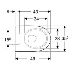 Geberit Renova Compact Wand-WC Tiefspüler, verkürzte Ausladung, geschlossene Form, R... GEBERIT-500377011 4025416518563 (Abb. 1)