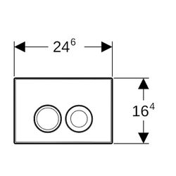 Geberit Delta 25 Drückerplatte, 2-Mengen-Spülung, Mattverchromt... GEBERIT-115125465 4025410652942 (Abb. 1)