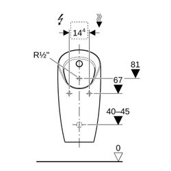 Geberit Preda Urinal für Unterputzsteuerung Zulauf hinten, Weiß... GEBERIT-116070001 4025416529033 (Abb. 1)
