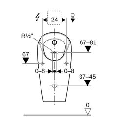 Geberit Selva Urinal für Unterputzsteuerung Zulauf hinten, Weiß... GEBERIT-116080001 4025416530091 (Abb. 1)