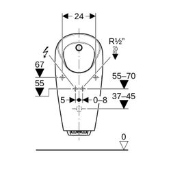 Geberit Selva Urinal mit integrierter Steuerung, Netz Zulauf hinten, Weiß... GEBERIT-116082001 4025416530282 (Abb. 1)