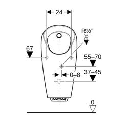 Geberit Selva Urinal mit integrierter Steuerung, Batterie Zulauf hinten, Weiß... GEBERIT-116083001 4025416530312 (Abb. 1)