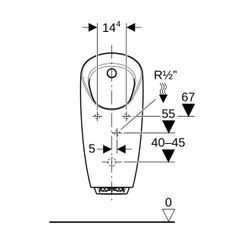 Geberit Preda Urinal mit integrierter Steuerung, Generatorbetrieb Zulauf hinten, Wei... GEBERIT-116074001 4025416529903 (Abb. 1)