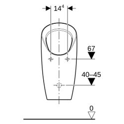 Geberit Urinal Preda, spülrandlos, wasserlos, 66,5x31x37cm, Sanitärkeramik, Weiß, 11... GEBERIT-116071001 4025416529798 (Abb. 1)
