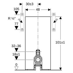 Geberit Monolith Sanitärmodul für Stand-WC, Höhe 101cm, Frontverkleidung aus Glas, A... GEBERIT-131003SI5 4025416552239 (Abb. 1)