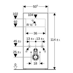 Geberit Monolith Sanitärmodul für Wand-WC, Höhe 114cm, Frontverkleidung aus Glas Sch... GEBERIT-131031SJ6 4025410523709 (Abb. 1)