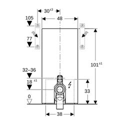 Geberit Monolith Plus Sanitärmodul für Stand-WC 101cm, Frontverkleidung Glas Lava, S... GEBERIT-131203JK7 4025410762870 (Abb. 1)