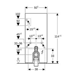 Geberit Monolith Plus Sanitärmodul für Stand-WC 114cm, Frontverkleidung Glas Schwarz... GEBERIT-131233SJ7 4025410763334 (Abb. 1)
