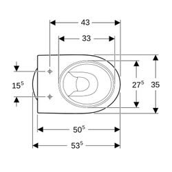 Geberit Renova Stand-WC Tiefspüler, Abgang vertikal, teilgeschlossene Form, Tiefe 53... GEBERIT-500811012 4025410695802 (Abb. 1)