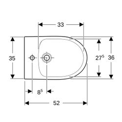 Geberit Renova Standbidet teilgeschlossene Form, Tiefe 52cm, Überlauf sichtbar, Weiß... GEBERIT-500812018 4025410712462 (Abb. 1)