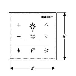 Geberit Wandbedienpanel für Geberit AquaClean, Schwarz/Glas... GEBERIT-147038SJ1 4025416817048 (Abb. 1)
