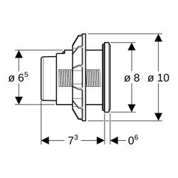Geberit Typ 10 Fernbetätigung pneumatisch, 2-Mengen-Spülung, Möbeldrücker, Mattschwa... GEBERIT-116057161 4025410740564 (Abb. 1)