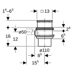 Geberit Bodenablauf Varino, vertikal, DN 110, 14,6-19,3cm, Edelstahl, 388022001... GEBERIT-388022001 4025416580737 (Abb. 1)