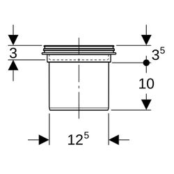 Geberit Verlängerungsstück für Bodenabläufe 13x13cm, Bodeneinläufe 13x13cm... GEBERIT-388100001 4025416581017 (Abb. 1)