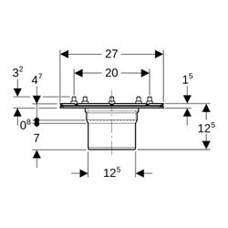 Geberit Aufsatz Pressdichtungsflansch, für Bodenablauf 13x13cm, Bodeneinlauf 13x13cm... GEBERIT-388102001 4025416581123 (Abb. 1)